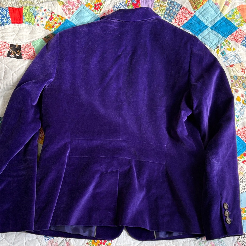 Talbots Deep Purple Velvet Blazer Jacket - Picture 4 of 4